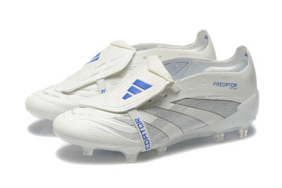 Men's Adidas Predator Elite 25 Foldover Tongue FG Firm Ground Low-Tops Football Boots - Beige/Blue/Silver