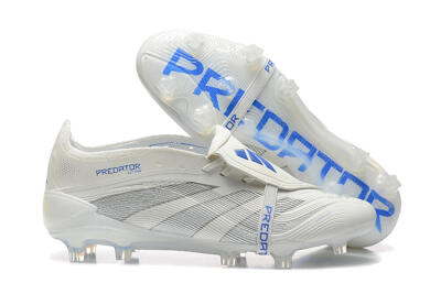 Men's Adidas Predator Elite 25 Foldover Tongue FG Firm Ground Low-Tops Football Boots - Beige/Blue/Silver