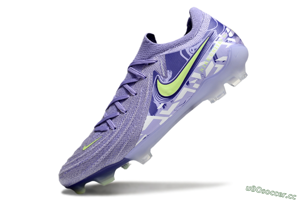 Unisex Nike Phantom Luna Elite FG Firm Ground Low-Tops Football Boots - Purple/Yellow/White 6