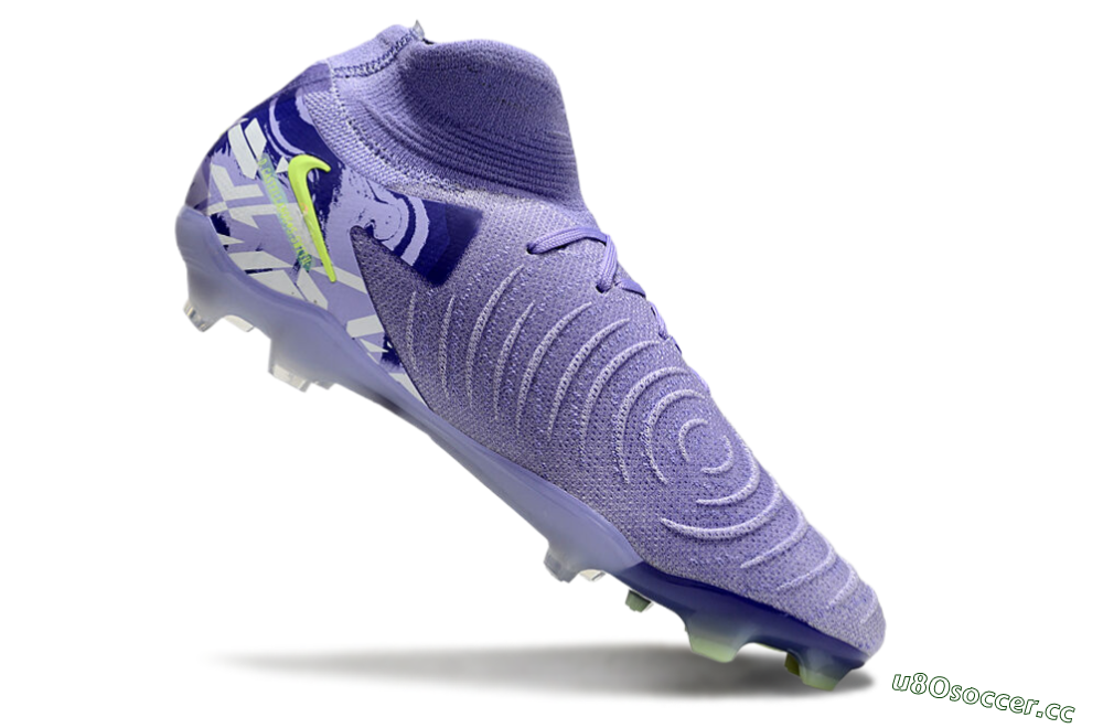 Unisex Nike Phantom Luna Elite FG Firm Ground High-Tops Football Boots - Purple/Yellow/White 5