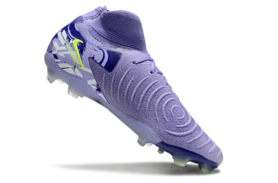 Unisex Nike Phantom Luna Elite FG Firm Ground High-Tops Football Boots - Purple/Yellow/White