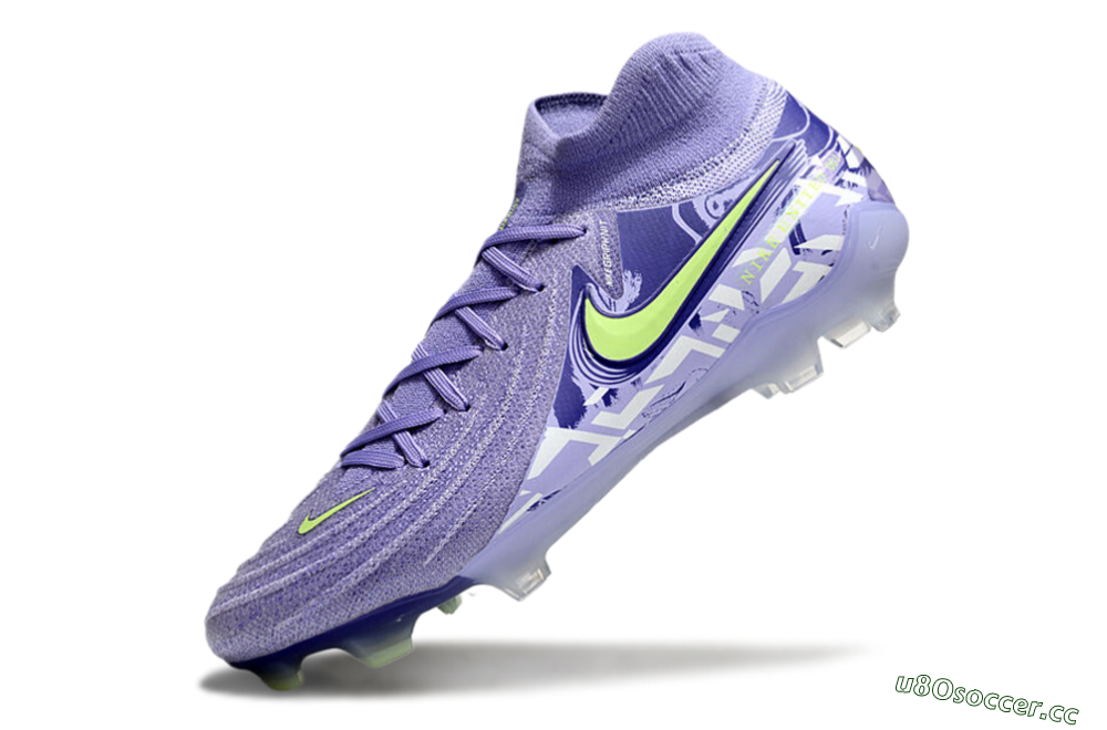 Unisex Nike Phantom Luna Elite FG Firm Ground High-Tops Football Boots - Purple/Yellow/White 6
