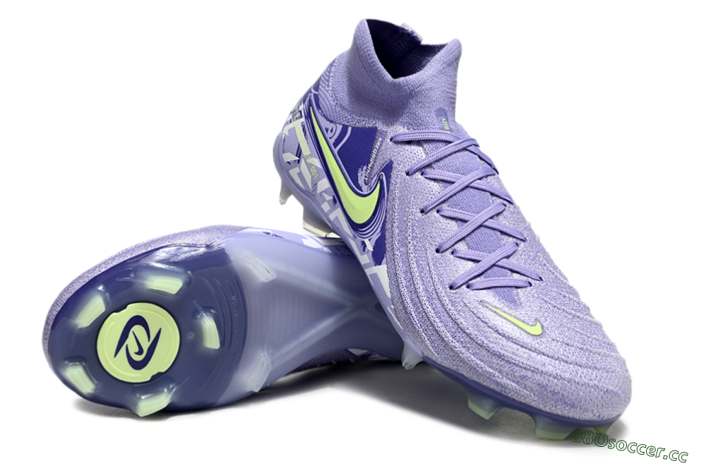 Unisex Nike Phantom Luna Elite FG Firm Ground High-Tops Football Boots - Purple/Yellow/White 4