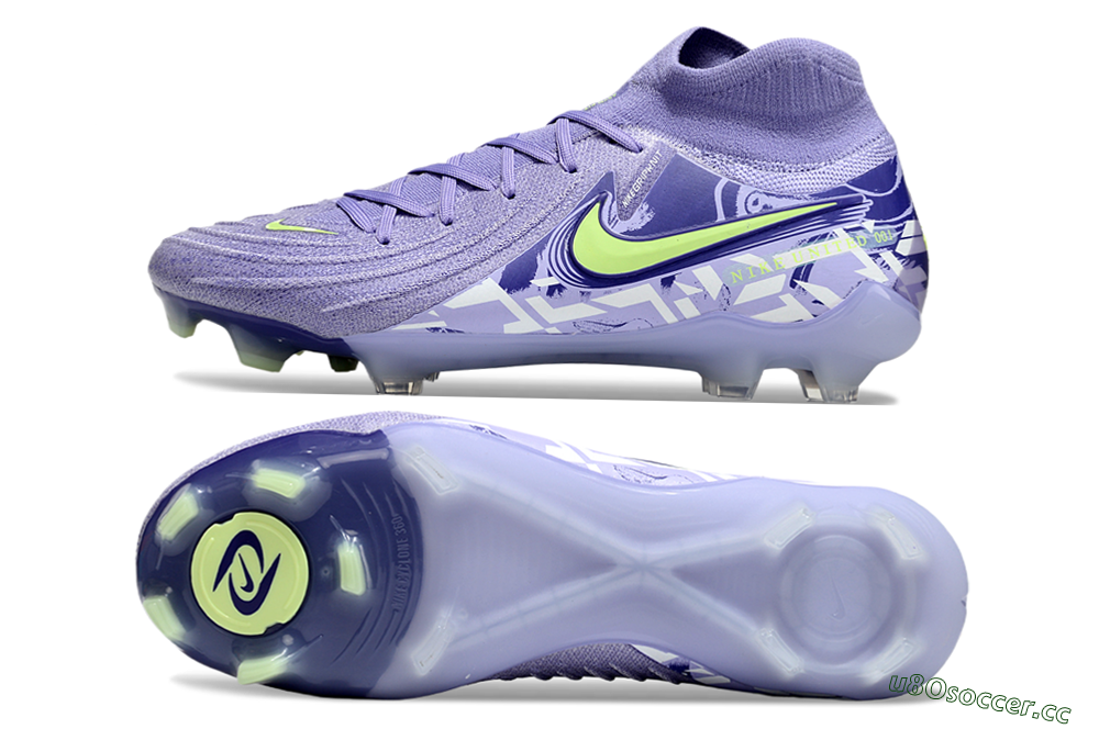 Unisex Nike Phantom Luna Elite FG Firm Ground High-Tops Football Boots - Purple/Yellow/White 1