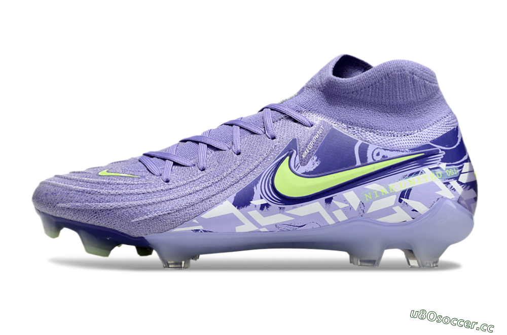 Unisex Nike Phantom Luna Elite FG Firm Ground High-Tops Football Boots - Purple/Yellow/White 0