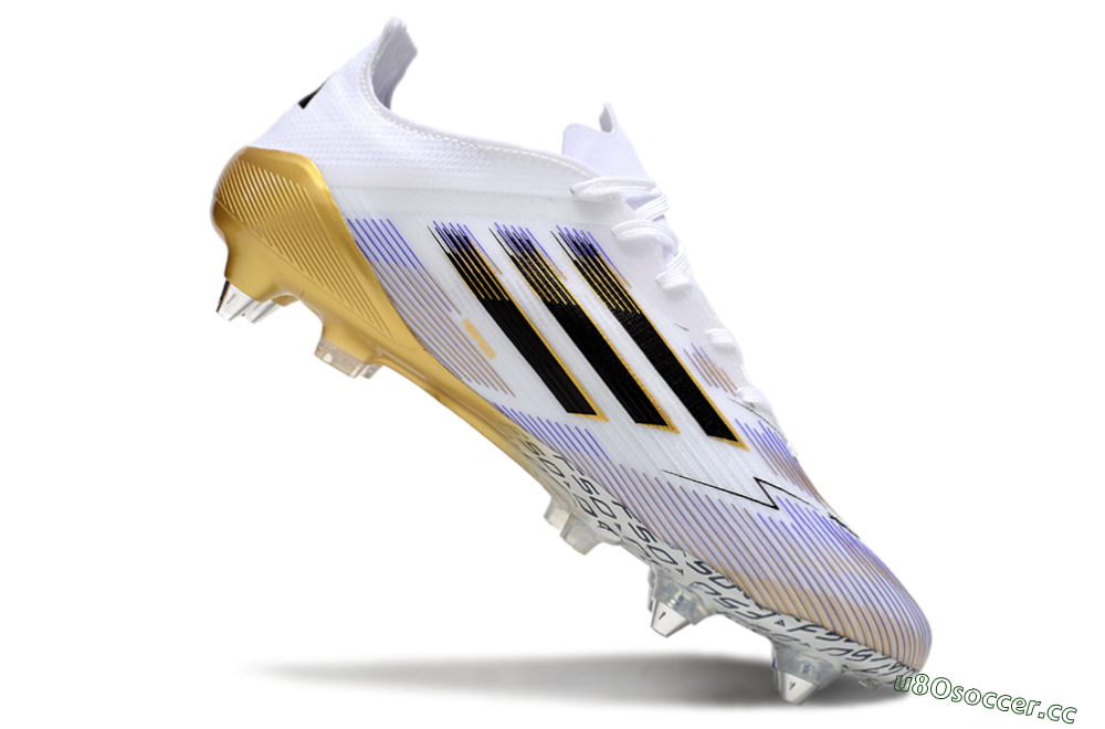 Men's Adidas F50 Elite SG Soft Ground Low-Tops Football Boots - White/Blue/Black/Gold 4