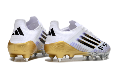 Men's Adidas F50 Elite SG Soft Ground Low-Tops Football Boots - White/Blue/Black/Gold