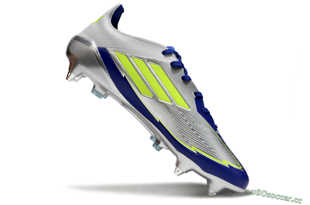 Men's Adidas F50 Elite SG Soft Ground Low-Tops Football Boots - Silver/Yellow/Blue 4