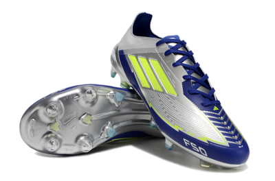 Men's Adidas F50 Elite SG Soft Ground Low-Tops Football Boots - Silver/Yellow/Blue