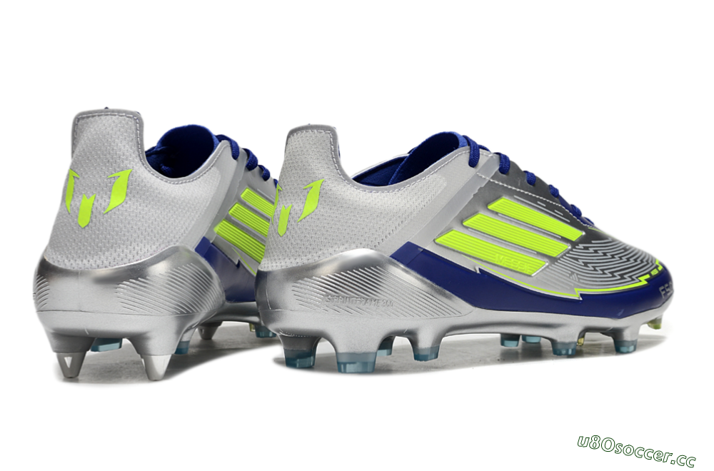 Men's Adidas F50 Elite SG Soft Ground Low-Tops Football Boots - Silver/Yellow/Blue 6