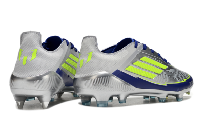Men's Adidas F50 Elite SG Soft Ground Low-Tops Football Boots - Silver/Yellow/Blue