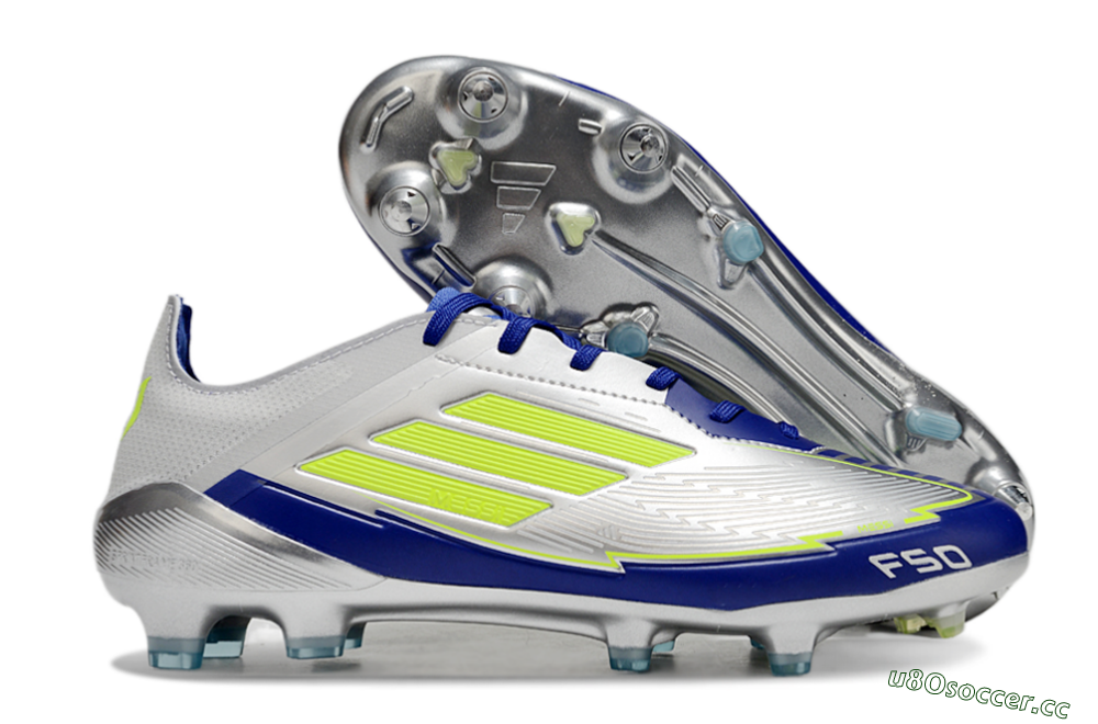 Men's Adidas F50 Elite SG Soft Ground Low-Tops Football Boots - Silver/Yellow/Blue 2