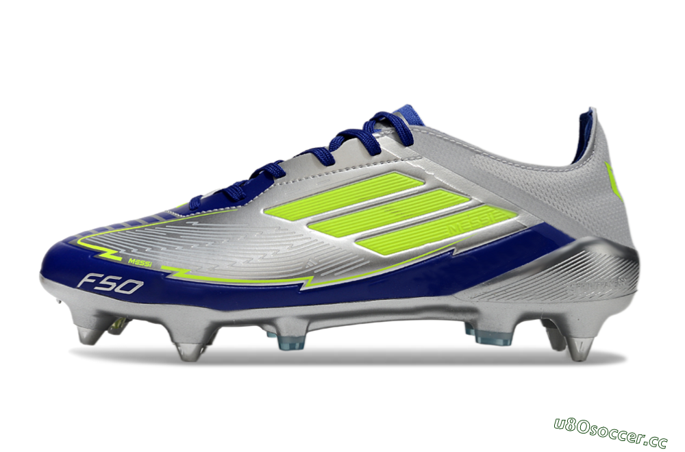 Men's Adidas F50 Elite SG Soft Ground Low-Tops Football Boots - Silver/Yellow/Blue 0