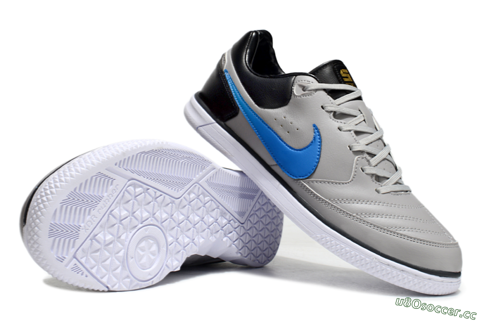 Men's Nike Street Gato IC Indoor & Futsal Low-Tops Football Shoes - Grey/Blue/Black 1