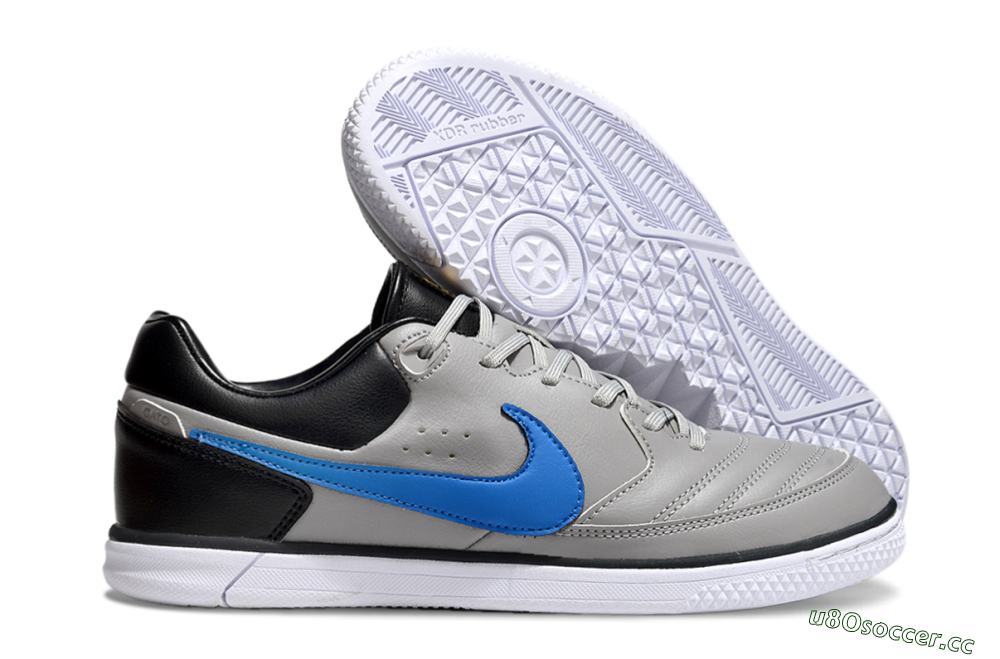 Men's Nike Street Gato IC Indoor & Futsal Low-Tops Football Shoes - Grey/Blue/Black 2