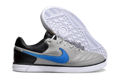 Men's Nike Street Gato IC Indoor & Futsal Low-Tops Football Shoes - Grey/Blue/Black