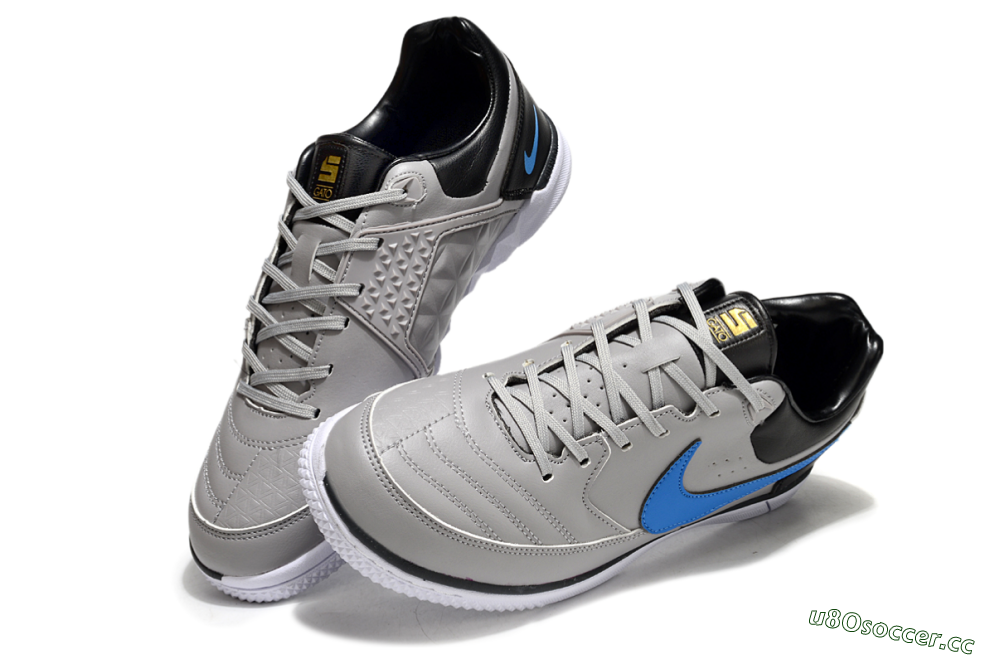 Men's Nike Street Gato IC Indoor & Futsal Low-Tops Football Shoes - Grey/Blue/Black 3