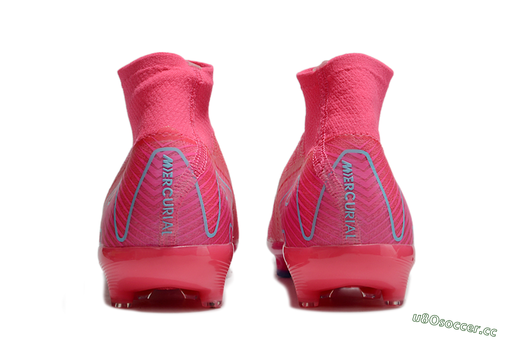 Unisex Nike Air Zoom Mercurial Superfly 10 Elite AG Artificial Grass High-Tops Football Boots - Pink/Jade 5