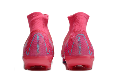 Unisex Nike Air Zoom Mercurial Superfly 10 Elite AG Artificial Grass High-Tops Football Boots - Pink/Jade