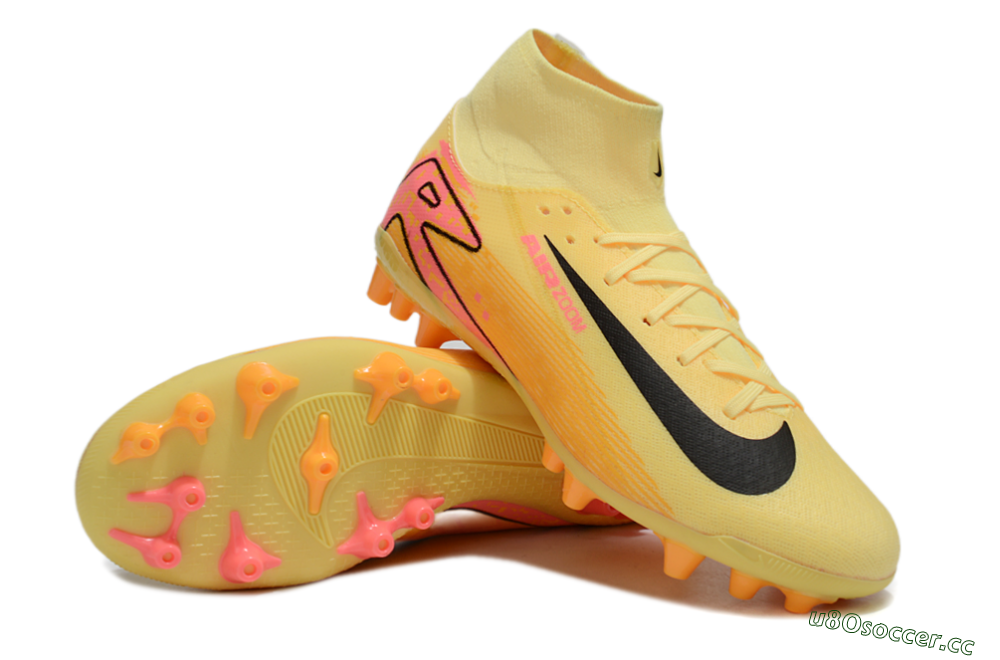 Unisex Nike Air Zoom Mercurial Superfly 10 Academy AG Artificial Grass High-Tops Football Boots - Yellow/Black/Red 3