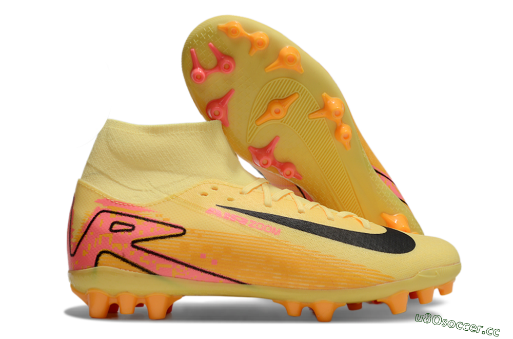 Unisex Nike Air Zoom Mercurial Superfly 10 Academy AG Artificial Grass High-Tops Football Boots - Yellow/Black/Red 2