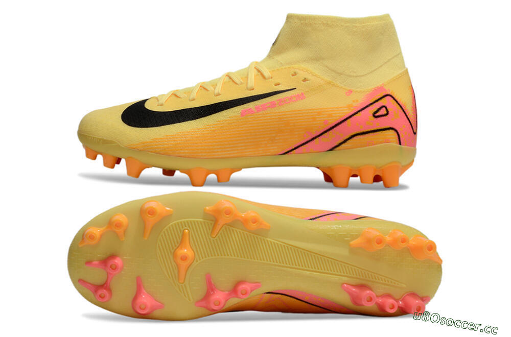Unisex Nike Air Zoom Mercurial Superfly 10 Academy AG Artificial Grass High-Tops Football Boots - Yellow/Black/Red 1