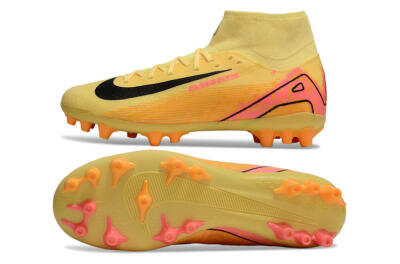 Unisex Nike Air Zoom Mercurial Superfly 10 Academy AG Artificial Grass High-Tops Football Boots - Yellow/Black/Red