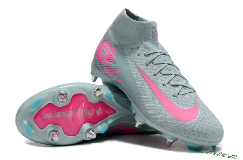 Men's Nike Air Zoom Mercurial Superfly 10 Elite SG Soft Ground High-Tops Football Boots - Jade/Pink 3