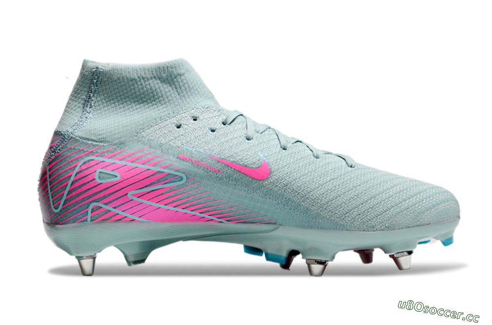 Men's Nike Air Zoom Mercurial Superfly 10 Elite SG Soft Ground High-Tops Football Boots - Jade/Pink 7