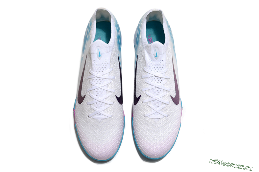 Unisex Nike Air Zoom Mercurial Vapor 16 Elite TF Artificial Turf Low-Tops Football Shoes - White/Purple/Jade 4