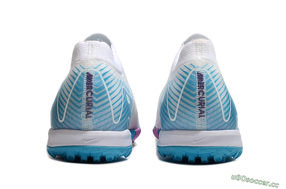 Unisex Nike Air Zoom Mercurial Vapor 16 Elite TF Artificial Turf Low-Tops Football Shoes - White/Purple/Jade 5