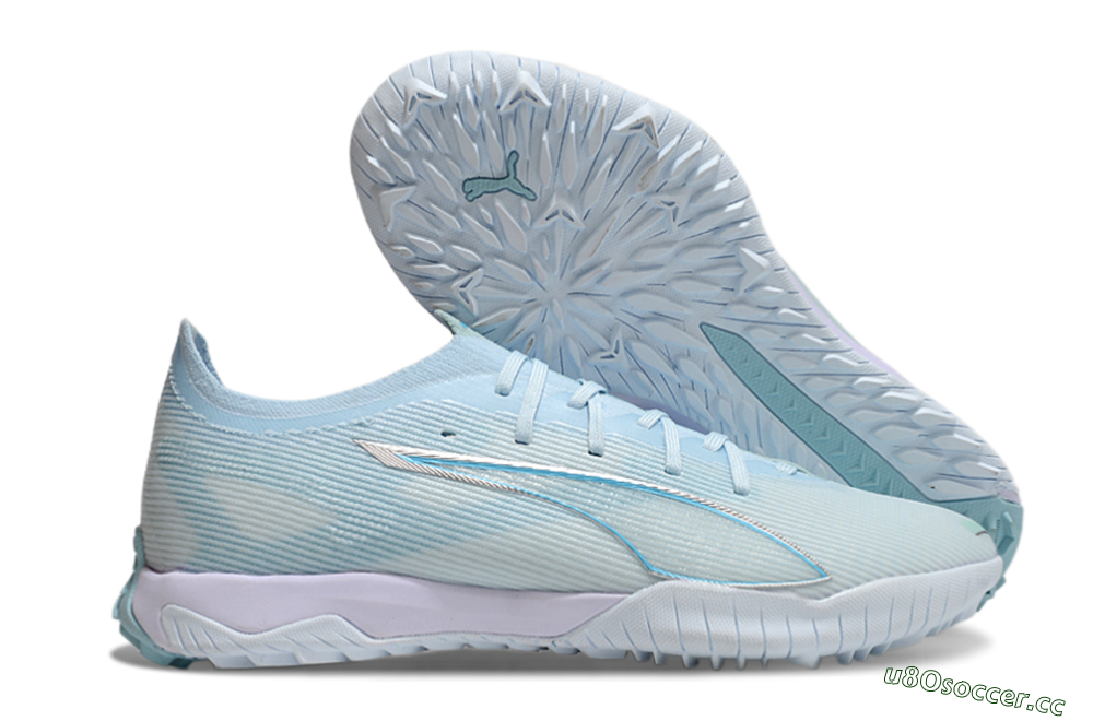 Men's Puma Ultra Ultimate TF Artificial Turf Low-Tops Football Boots - Jade/Silver/Blue 2