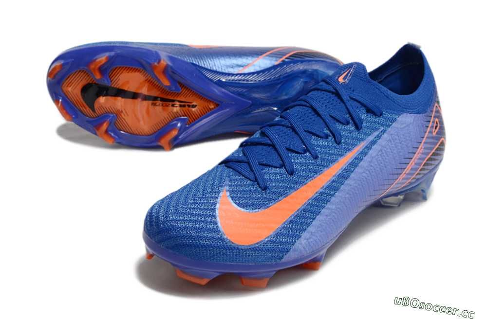 Men's Nike Air Zoom Mercurial Vapor 16 Elite FG Firm Ground Low-Tops Football Boots - Blue/Orange 3