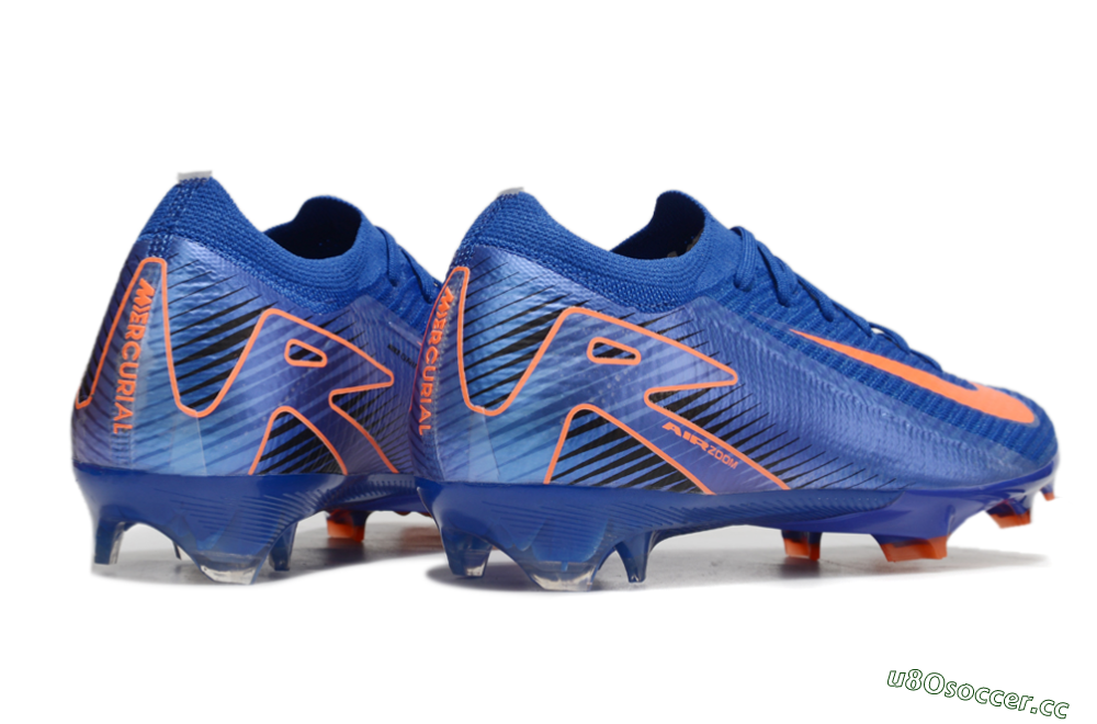 Men's Nike Air Zoom Mercurial Vapor 16 Elite FG Firm Ground Low-Tops Football Boots - Blue/Orange 6