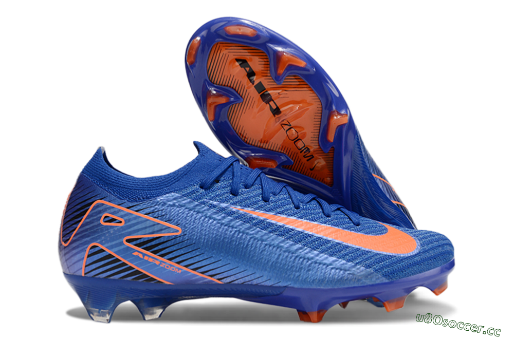 Men's Nike Air Zoom Mercurial Vapor 16 Elite FG Firm Ground Low-Tops Football Boots - Blue/Orange 2
