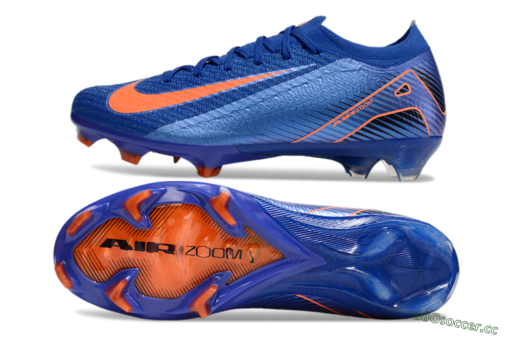 Men's Nike Air Zoom Mercurial Vapor 16 Elite FG Firm Ground Low-Tops Football Boots - Blue/Orange 1