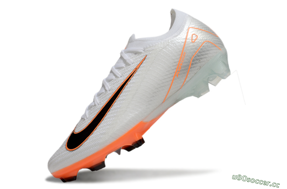 Men's Nike Air Zoom Mercurial Vapor 16 Elite FG Firm Ground Low-Tops Football Boots - White/Black/Orange 5