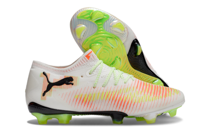 Men's Puma Future 8 Ultimate FG Firm Ground Low-Tops Football Boots - White/Red/Yellow