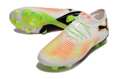 Men's Puma Future 8 Ultimate FG Firm Ground Low-Tops Football Boots - White/Red/Yellow