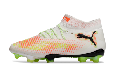 Men's Puma Future 8 Ultimate FG Firm Ground Low-Tops Football Boots - White/Red/Yellow