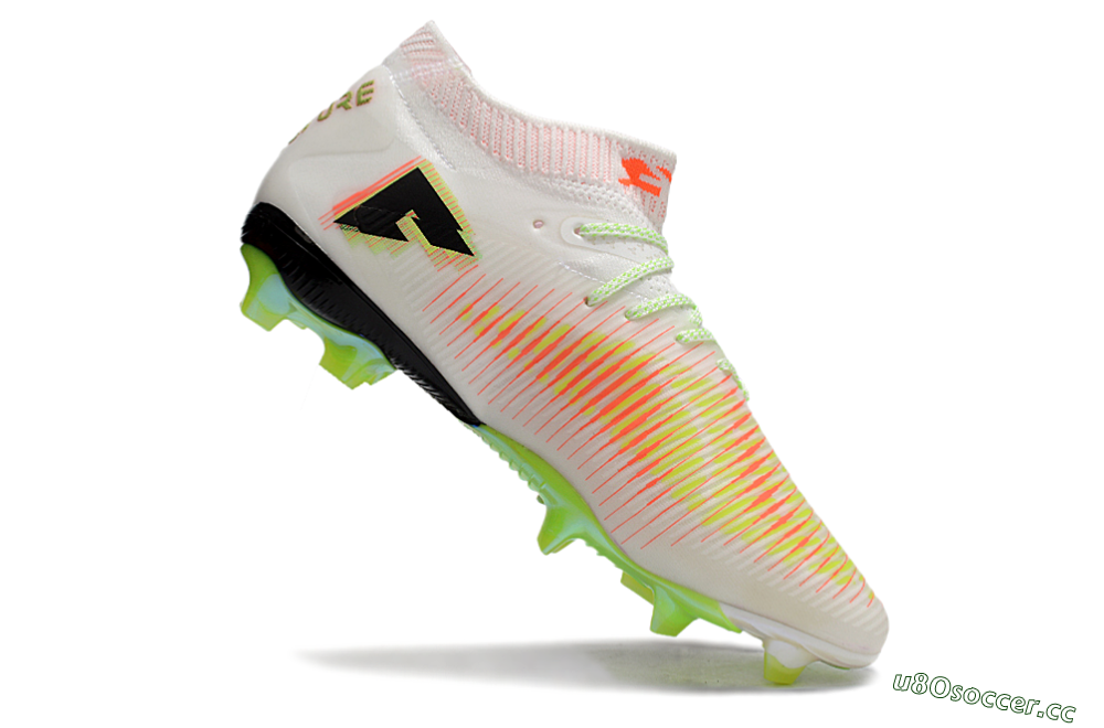 Men's Puma Future 8 Ultimate FG Firm Ground Low-Tops Football Boots - White/Red/Yellow 4