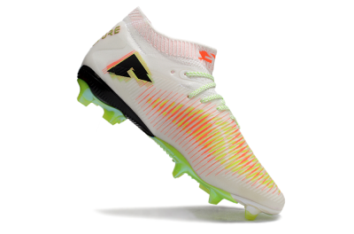 Men's Puma Future 8 Ultimate FG Firm Ground Low-Tops Football Boots - White/Red/Yellow