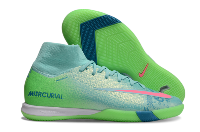 Men's Nike Air Zoom Mercurial Superfly 10 Elite IC Indoor & Futsal High-Tops Football Shoes - Jade/Pink/Yellow