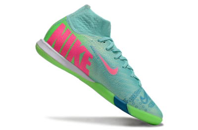 Men's Nike Air Zoom Mercurial Superfly 10 Elite IC Indoor & Futsal High-Tops Football Shoes - Jade/Pink/Yellow