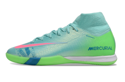 Men's Nike Air Zoom Mercurial Superfly 10 Elite IC Indoor & Futsal High-Tops Football Shoes - Jade/Pink/Yellow
