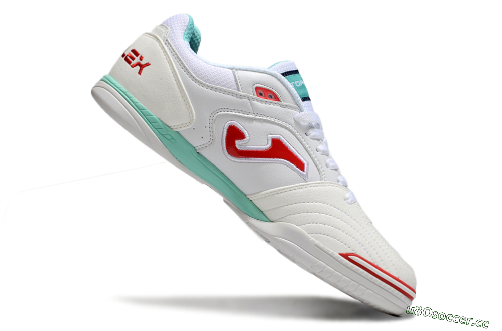 Men's Joma Top Flex IC Indoor & Futsal Low-Tops Football Shoes - White/Red/Jade 4