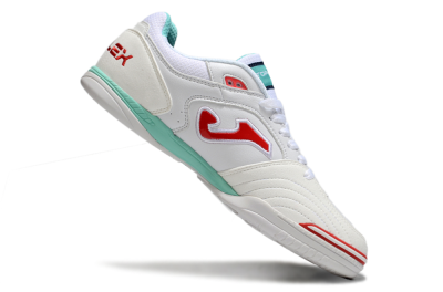 Men's Joma Top Flex IC Indoor & Futsal Low-Tops Football Shoes - White/Red/Jade