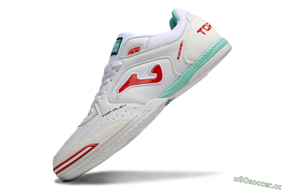 Men's Joma Top Flex IC Indoor & Futsal Low-Tops Football Shoes - White/Red/Jade 5