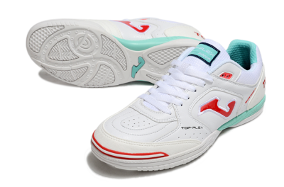 Men's Joma Top Flex IC Indoor & Futsal Low-Tops Football Shoes - White/Red/Jade