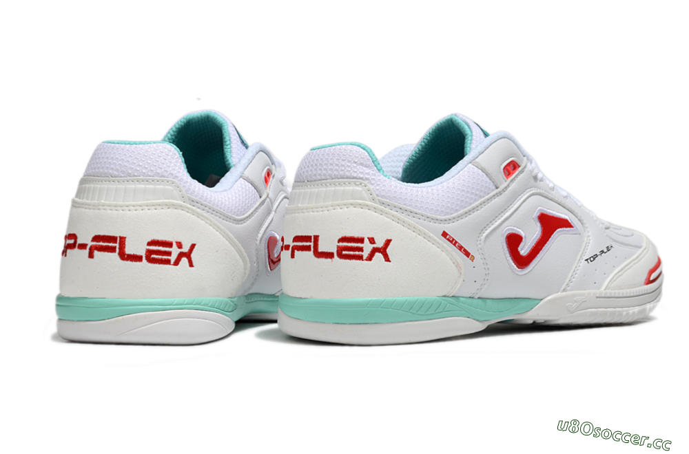 Men's Joma Top Flex IC Indoor & Futsal Low-Tops Football Shoes - White/Red/Jade 6